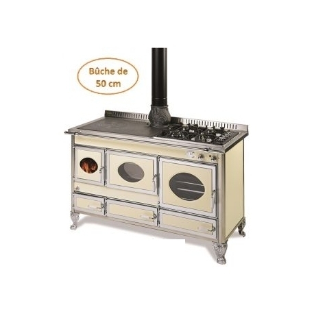 Cuisinière À Bois Mixte ou Piano de Cuisson WEKOS 360 LGE/SF INOX