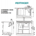 CUISINIERE A BOIS BOUILLEUR PERTINGER A TIRAGE INVERSE 100 - 15 kW